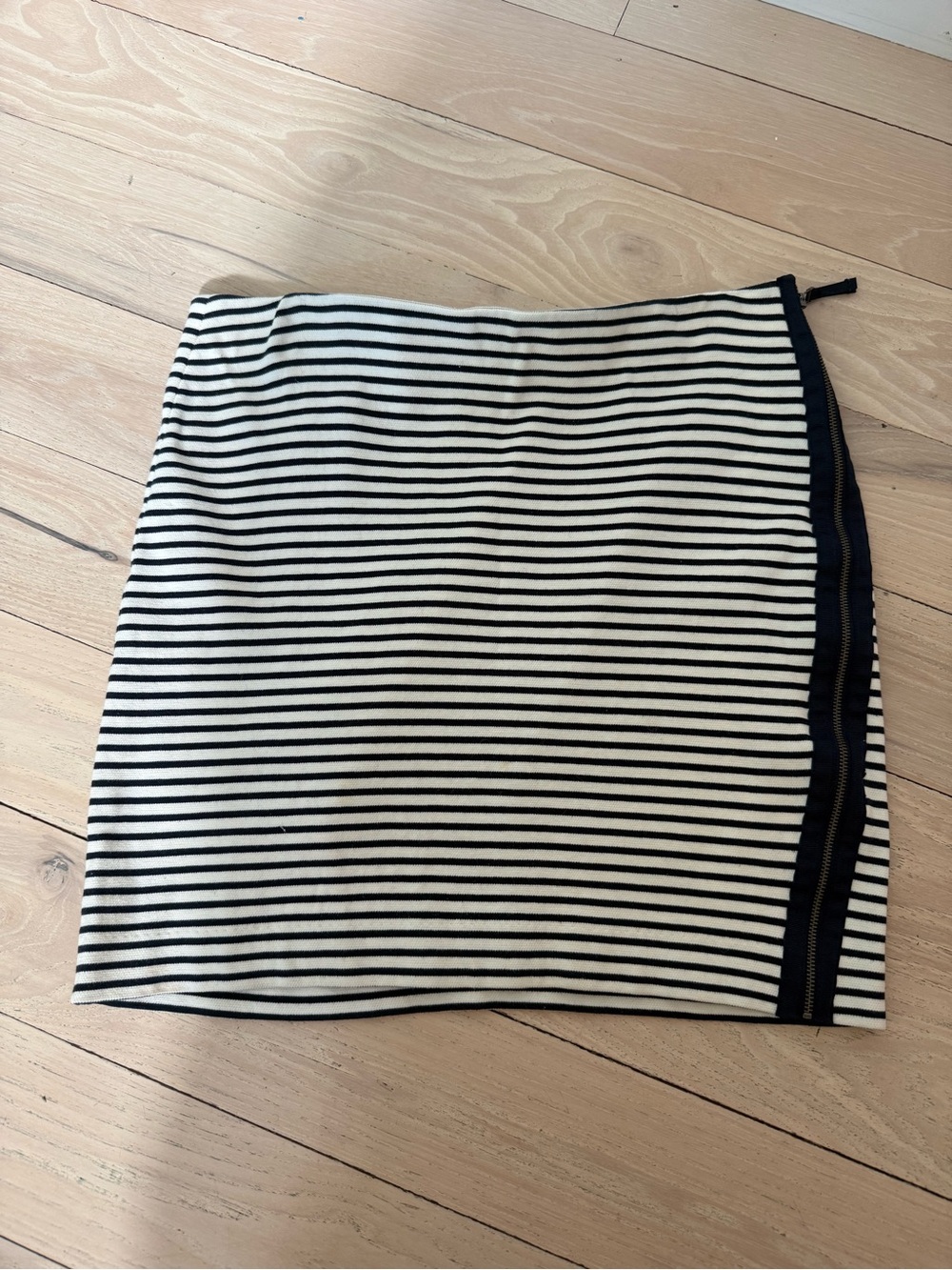 Madewell Striped Navy Blue and White Mini Skirt